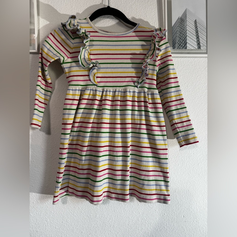 Mini Boden Girls Long Sleeve Striped dress